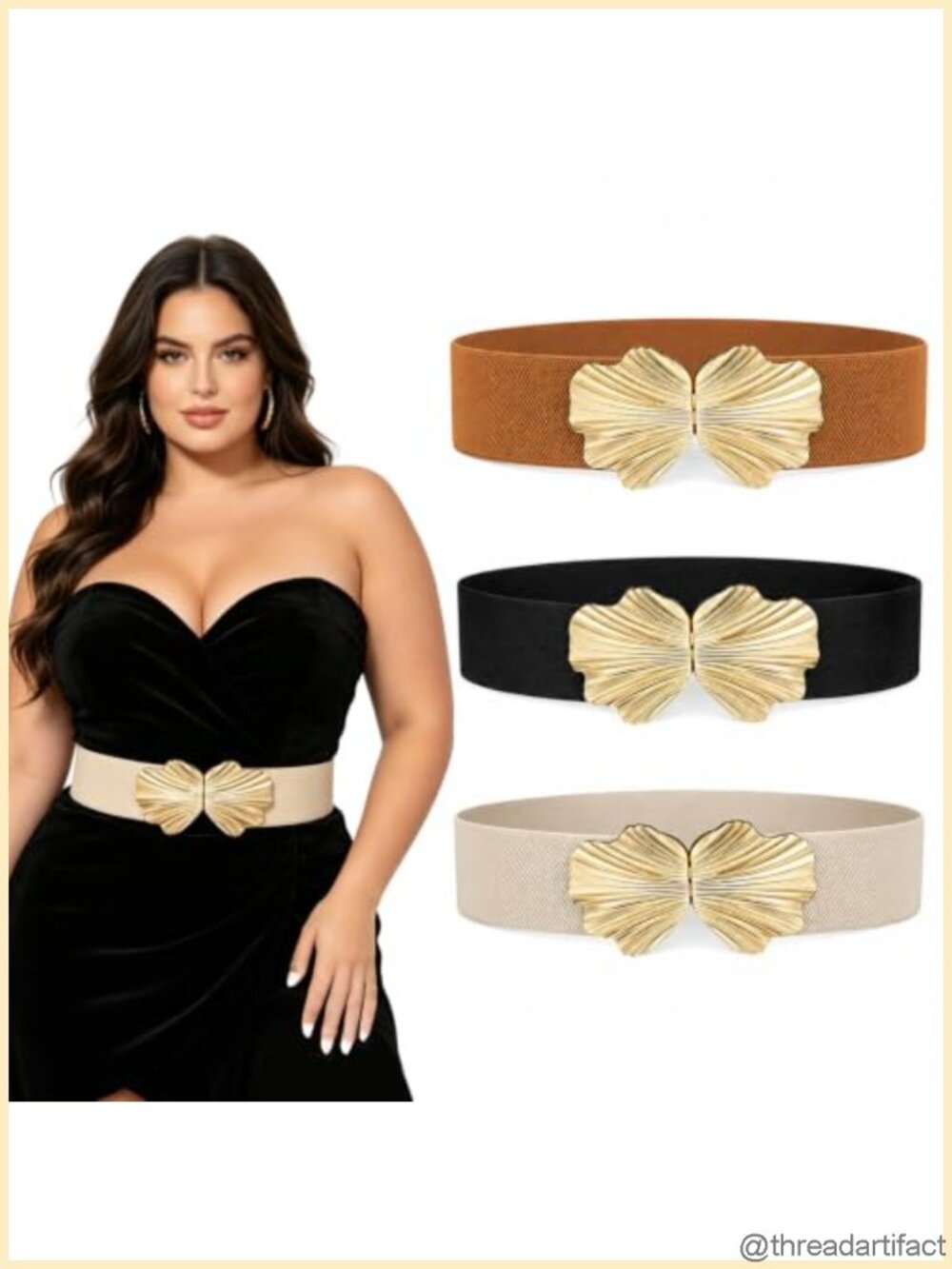 3 Pack Plus Size Elastic Wide Waist Belt Stretchy Cinch Dress Women's